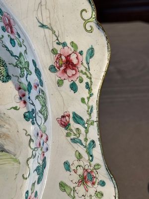 A large Chinese Canton enamel dish with scholars in a landscape, Yongzheng — photo 7