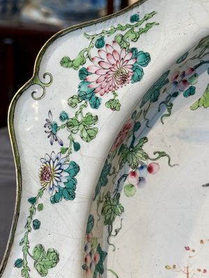 A large Chinese Canton enamel dish with scholars in a landscape, Yongzheng — photo 8