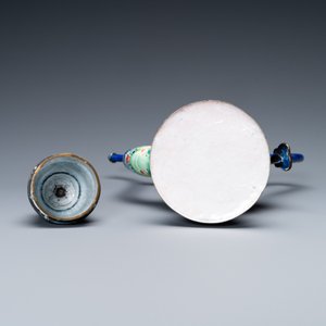 A large Chinese Canton enamel ewer and cover for the Vietnamese market, 19th C. — 照片 8