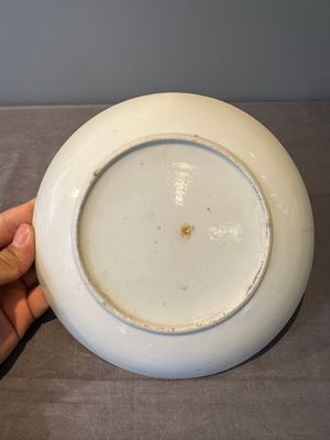 A large Chinese Canton famille rose dish and eight plates, 19th C. — photo 15