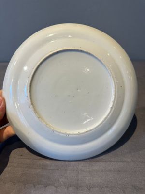 A large Chinese Canton famille rose dish and eight plates, 19th C. — photo 38