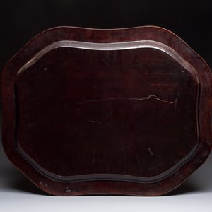 A large Chinese Canton gilt-decorated black lacquer tray with narrative design, 19th C. — 照片 2