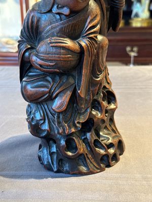 A large Chinese carved bamboo group of 'Hehe Erxian', 17th C. — 照片 8