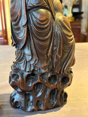 A large Chinese carved bamboo group of 'Hehe Erxian', 17th C. — 照片 9