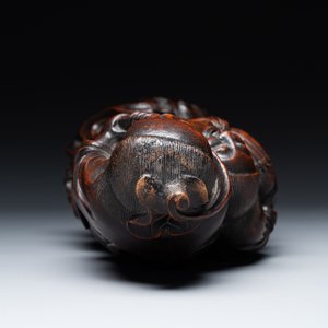 A large Chinese carved bamboo group of 'Hehe Erxian', 17th C. — 照片 10
