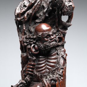 A large Chinese carved hongmu group of Fuhu Luohan and tigers, Republic — 照片 6