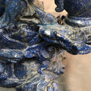 A large Chinese carved lapis lazuli model of Guanyin, 20th C. — photo 29