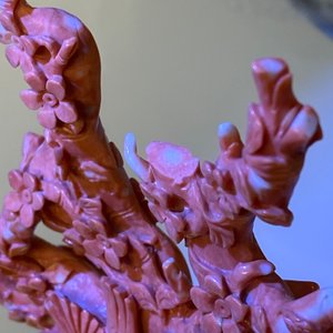 A large Chinese carved red coral group with birds on floral branches, 19/20th C. — 照片 22