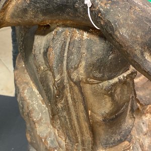 A large Chinese cast iron figure of Guanyin with inscription on the back, Ming/Qing — photo 54