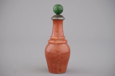 A large Chinese chicken blood stone snuff bottle