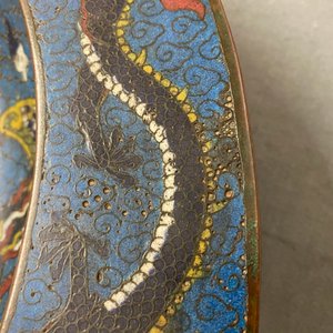 A large Chinese cloisonné basin with a qilin, phoenixes and dragons, Republic — 照片 9
