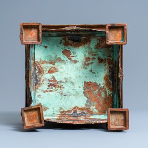 A large Chinese cloisonné censer with jade, coral and turquoise inlay, 19th C. — 照片 9