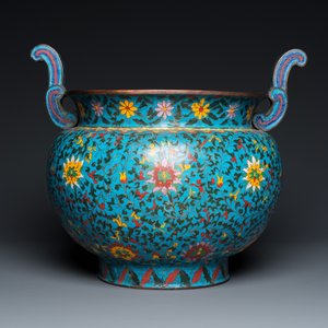 A large Chinese cloisonné jardinière, Ming mark, 19th C. — 照片 2