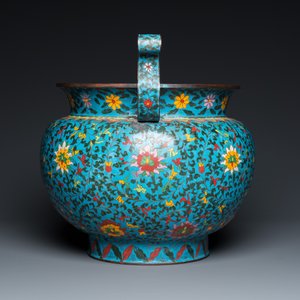 A large Chinese cloisonné jardinière, Ming mark, 19th C. — 照片 3