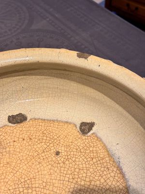 A large Chinese cream-glazed drum-shaped basin, Ming — photo 6