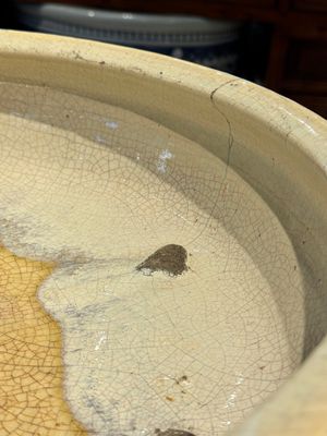 A large Chinese cream-glazed drum-shaped basin, Ming — photo 8