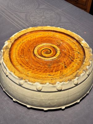 A large Chinese cream-glazed drum-shaped basin, Ming — photo 9