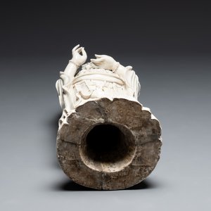A large Chinese Dehua blanc de Chine Guanyin, He Chaozong and Xuande mark, Republic — photo 6