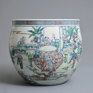 A large Chinese doucai 'hundred boys' fish bowl, 20th C. — 照片 2