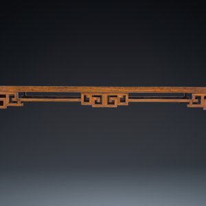 A large Chinese elm wood 'tiaoan' with geometric design, 19/20th C. — photo 2