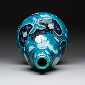 A large Chinese Fahua 'Ba Xian Zhu Shou 八仙祝壽' double gourd vase, 19th C. — photo 5