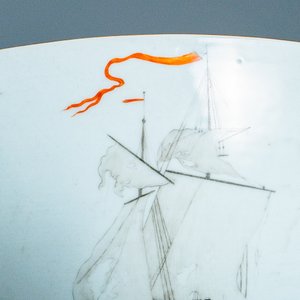 A large Chinese famille rose and grisaille bowl with the naval battle at Cartagena, Qianlong — photo 19