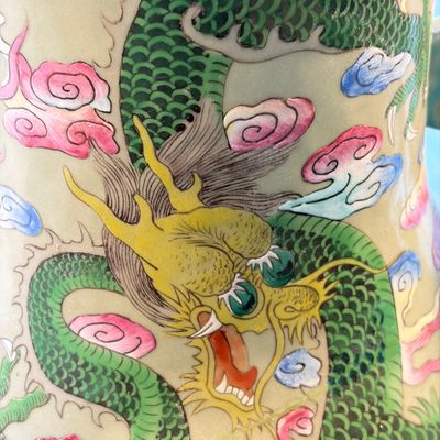 A large Chinese famille rose celadon-ground 'Dragon' vase — photo 9
