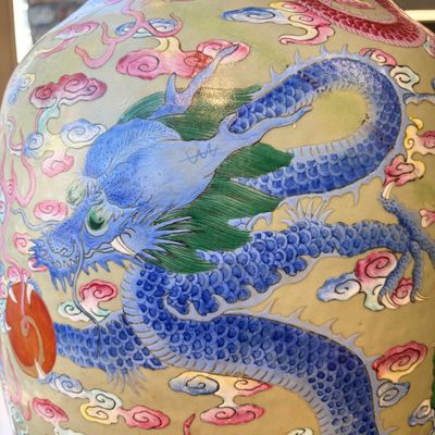A large Chinese famille rose celadon-ground 'Dragon' vase — photo 10