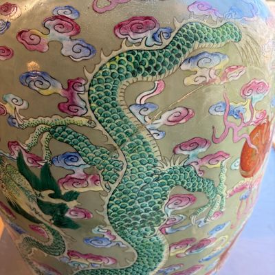 A large Chinese famille rose celadon-ground 'Dragon' vase — photo 13