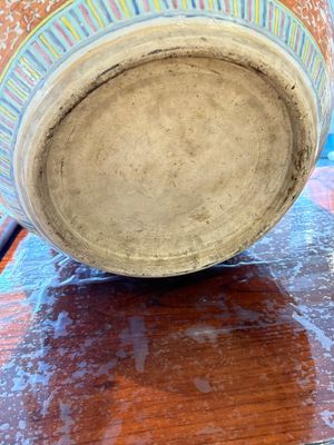 A large Chinese famille rose coral-red-ground fish bowl with narrative design, 19th C. — photo 2