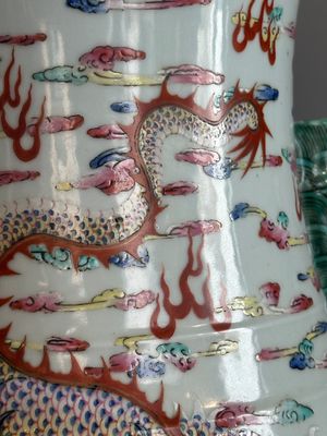 A large Chinese famille rose 'dragon' 'hu' vase, 19/20th C. — photo 21