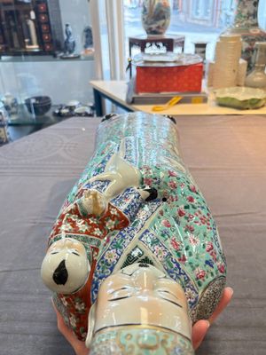 A large Chinese famille rose figure of Fu Xing, Zhu Mao Ji Zao 朱茂記造 mark, Republic — photo 6