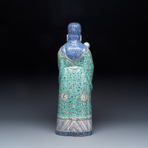 A large Chinese famille rose figure of Fu Xing — photo 4