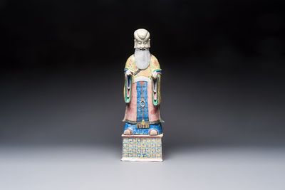 A large Chinese famille rose figure of Shoulao, 19th C.