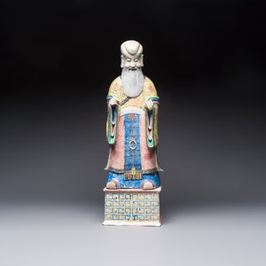 A large Chinese famille rose figure of Shoulao, 19th C. — photo 1