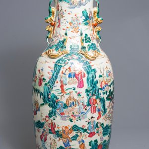 A large Chinese famille rose 'immortals' vase, 19th C. — photo 1