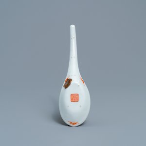 A large Chinese famille rose 'landscape' spoon, Daoguang mark and of the period — 照片 2