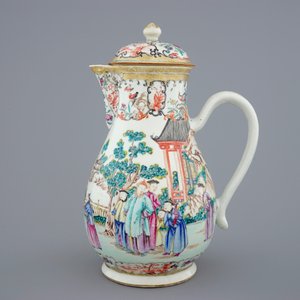 A large Chinese famille rose mandarin jug and cover, Qianlong, 18th C. — 照片 2