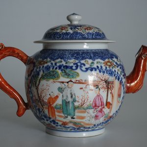 A large Chinese famille rose mandarin teapot, Qianlong — 照片 10