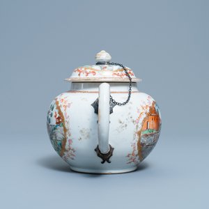 A large Chinese famille rose Meissen-style teapot and cover, Qianlong — 照片 3