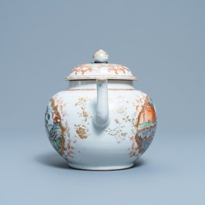 A large Chinese famille rose Meissen-style teapot and cover, Qianlong — 照片 5