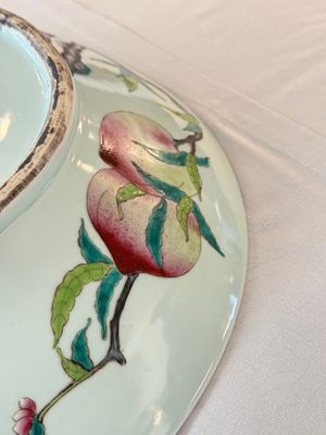 A large Chinese famille rose 'Nine Peaches' dish, Qianlong mark, 20th C. — photo 23