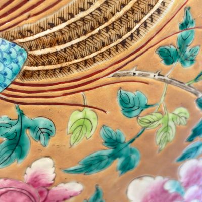 A large Chinese famille rose 'Phoenixes and Peonies' fish bowl for the Straits or Peranakan market — photo 14