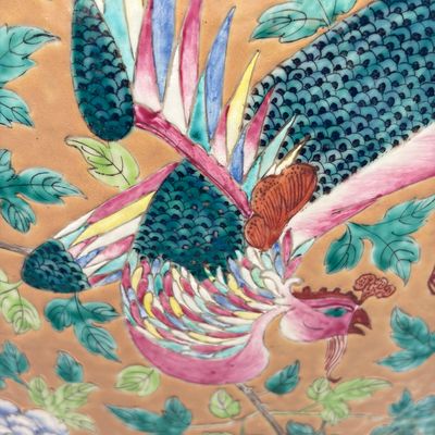 A large Chinese famille rose 'Phoenixes and Peonies' fish bowl for the Straits or Peranakan market — photo 16