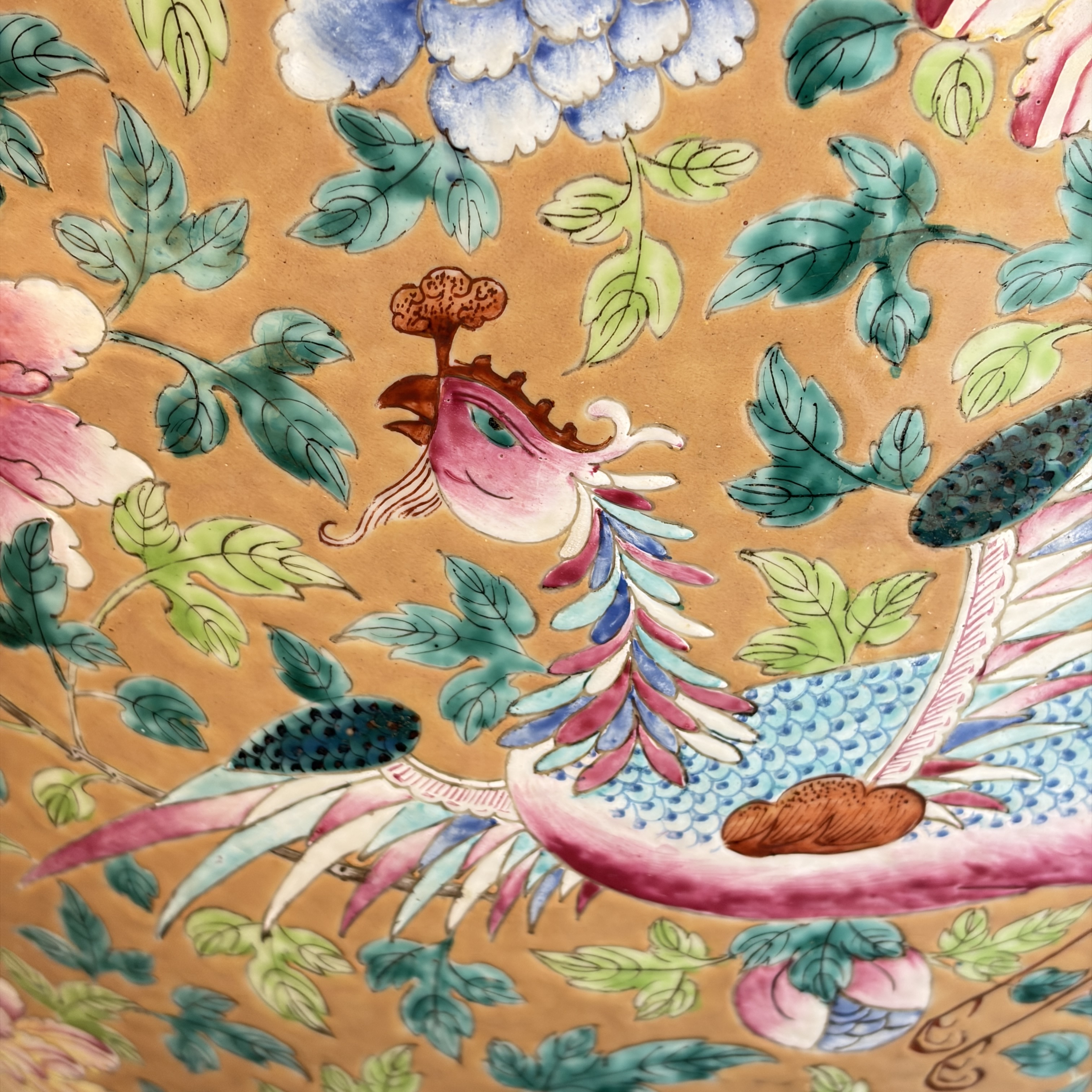 A large Chinese famille rose 'Phoenixes and Peonies' fish bowl for the Straits or Peranakan market — photo 39