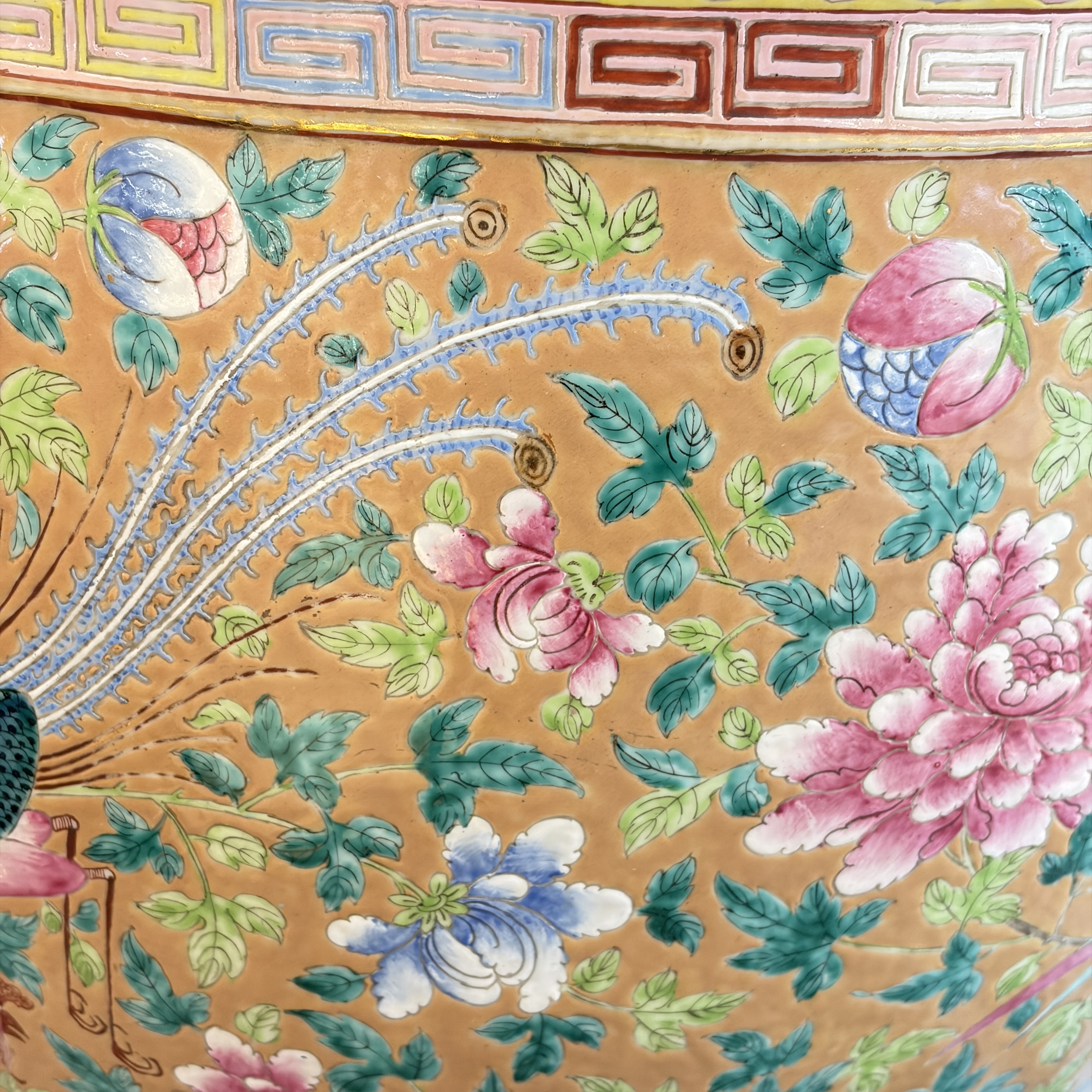 A large Chinese famille rose 'Phoenixes and Peonies' fish bowl for the Straits or Peranakan market — photo 40