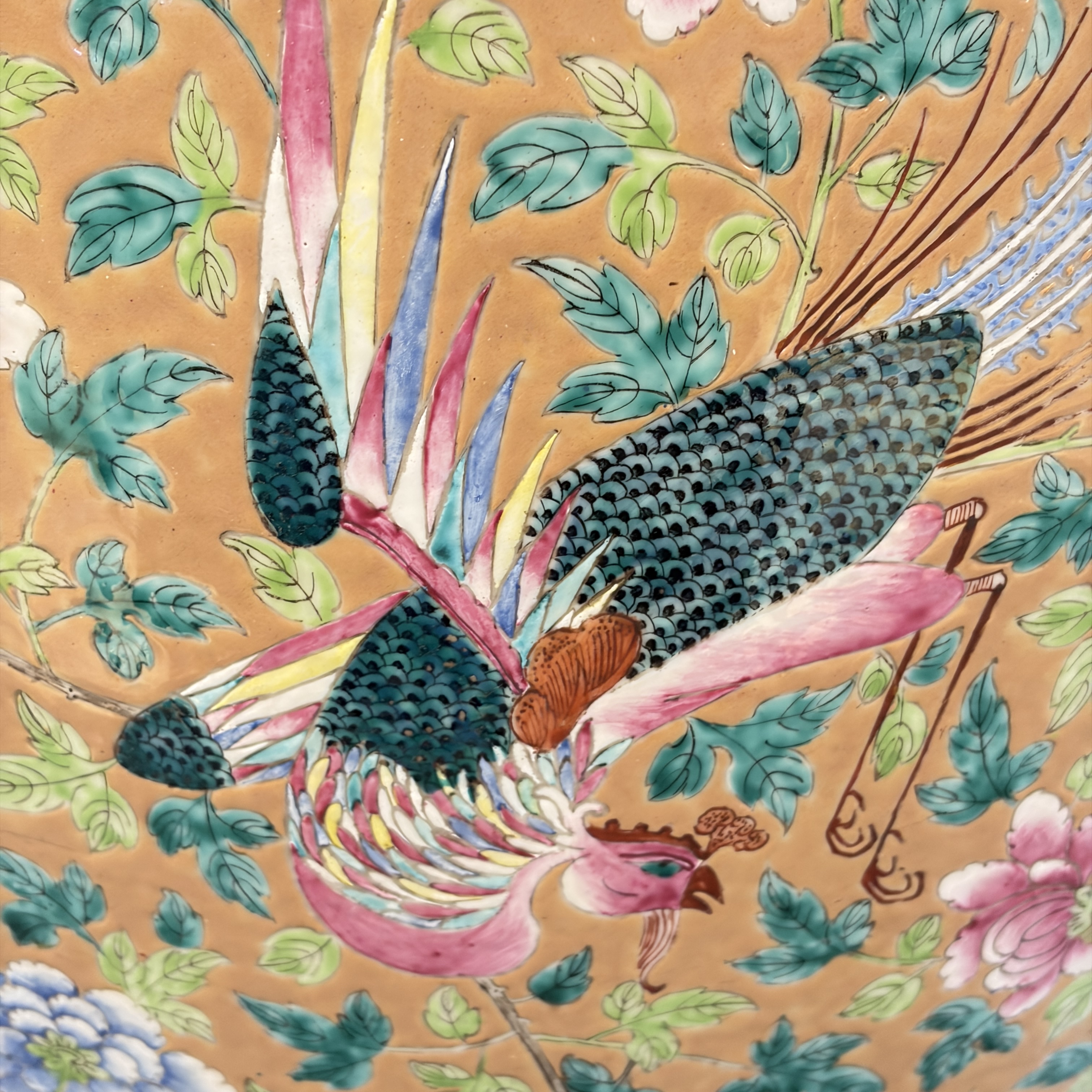 A large Chinese famille rose 'Phoenixes and Peonies' fish bowl for the Straits or Peranakan market — photo 43