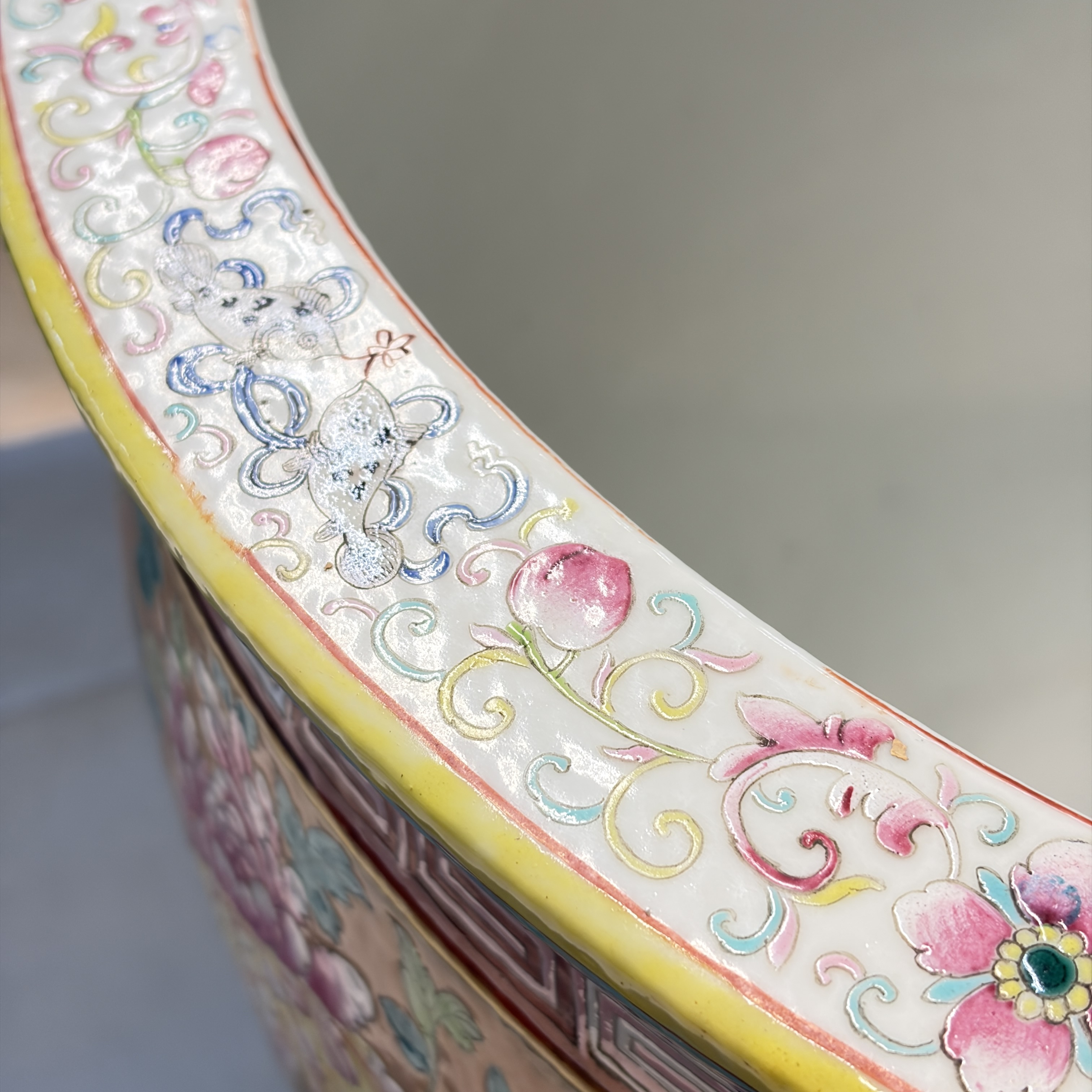 A large Chinese famille rose 'Phoenixes and Peonies' fish bowl for the Straits or Peranakan market — photo 49