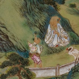 A large Chinese famille rose screen on hongmu stand, Qianlong — 照片 11