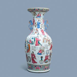 A large Chinese famille rose 'Wu Shuang Pu' vase, 19th C. — 照片 3